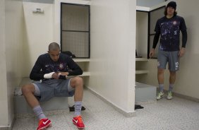 Nos vestiários antes da partida entre Corinthians x São Paulo, realizada esta tarde no estádio do Pacaembu, válida pela 9ª rodada do Campeonato Brasileiro de 2013