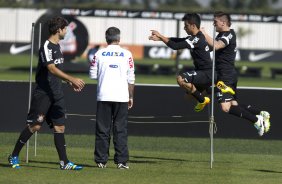 Durante o treino desta manhã no CT Joaquim Grava, no Parque Ecológico do Tiete. O próximo jogo da equipe será quarta-feira, dia 31/07, no Pacaembu, contra o Grêmio, pela 10ª rodada do Campeonato Brasileiro de 2013