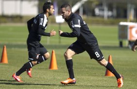Durante o treino desta manhã no CT Joaquim Grava, no Parque Ecológico do Tiete. O próximo jogo da equipe será quarta-feira, dia 31/07, no Pacaembu, contra o Grêmio, pela 10ª rodada do Campeonato Brasileiro de 2013