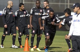 Durante o treino desta manhã no CT Joaquim Grava, no Parque Ecológico do Tiete. O próximo jogo da equipe será quarta-feira, dia 31/07, no Pacaembu, contra o Grêmio, pela 10ª rodada do Campeonato Brasileiro de 2013
