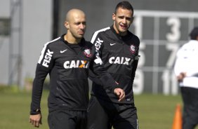 Durante o treino desta manhã no CT Joaquim Grava, no Parque Ecológico do Tiete. O próximo jogo da equipe será quarta-feira, dia 31/07, no Pacaembu, contra o Grêmio, pela 10ª rodada do Campeonato Brasileiro de 2013