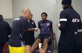 Nos vestiários antes da partida entre Corinthians x Grêmio, realizada esta noite no estádio do Pacaembu, válida pela 10ª rodada do Campeonato Brasileiro de 2013