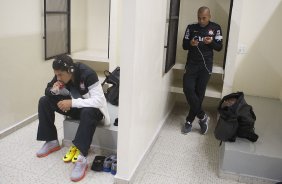 Nos vestiários antes da partida entre Corinthians x Grêmio, realizada esta noite no estádio do Pacaembu, válida pela 10ª rodada do Campeonato Brasileiro de 2013