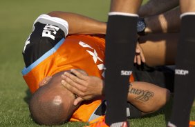 Durante o treino desta tarde no CT Joaquim Grava, no Parque Ecolgico do Tiete. O prximo jogo da equipe ser domingo, dia 11/08, contra o Vitoria/BA, no Pacaembu, vlido pela 12 rodada do Campeonato Brasileiro de 2013