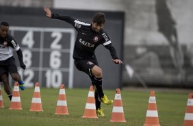 Durante o treino desta tarde no CT Joaquim Grava, no Parque Ecolgico do Tiete. O prximo jogo da equipe ser amanh, quarta-feira, 28/08, contra a Luverdense/MT, no estdio do Pacaembu, oitavas de final, jogo da volta da Copa do Brasil 2013