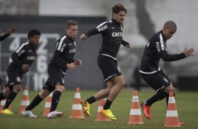 Durante o treino desta tarde no CT Joaquim Grava, no Parque Ecolgico do Tiete. O prximo jogo da equipe ser amanh, quarta-feira, 28/08, contra a Luverdense/MT, no estdio do Pacaembu, oitavas de final, jogo da volta da Copa do Brasil 2013