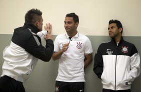 Nos vestiários antes da partida entre Corinthians x Luverdense Esporte Clube/MT, realizada esta noite no estádio do Pacaembu, válida pelas oitavas de final, jogo da volta da Copa do Brasil 2013