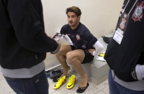 Nos vestiários antes da partida entre Corinthians x Luverdense Esporte Clube/MT, realizada esta noite no estádio do Pacaembu, válida pelas oitavas de final, jogo da volta da Copa do Brasil 2013