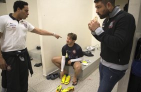Nos vestiários antes da partida entre Corinthians x Luverdense Esporte Clube/MT, realizada esta noite no estádio do Pacaembu, válida pelas oitavas de final, jogo da volta da Copa do Brasil 2013