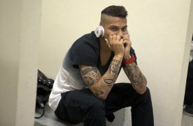 Nos vestiários antes da partida entre Corinthians x Luverdense Esporte Clube/MT, realizada esta noite no estádio do Pacaembu, válida pelas oitavas de final, jogo da volta da Copa do Brasil 2013