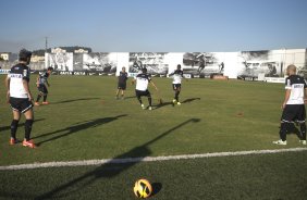 Durante o treino desta tarde no CT Joaquim Grava, no Parque Ecolgico do Tiete. O prximo jogo da equipe ser domingo, dia 01/09, contra o Flamengo, no estdio do Pacaembu, jogo vlido pela 17 rodada do Campeonato Brasileiro de 2013