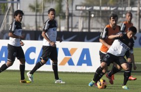 Durante o treino desta tarde no CT Joaquim Grava, no Parque Ecolgico do Tiete. O prximo jogo da equipe ser domingo, dia 01/09, contra o Flamengo, no estdio do Pacaembu, jogo vlido pela 17 rodada do Campeonato Brasileiro de 2013