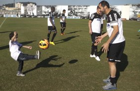 Durante o treino desta tarde no CT Joaquim Grava, no Parque Ecolgico do Tiete. O prximo jogo da equipe ser domingo, dia 01/09, contra o Flamengo, no estdio do Pacaembu, jogo vlido pela 17 rodada do Campeonato Brasileiro de 2013