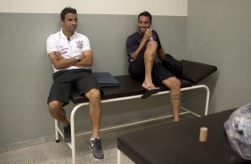 Nos vestiários antes da partida entre Corinthians x Flamengo, realizada esta tarde no estádio do Pacaembu, 17ª rodada do Campeonato Brasileiro de 2013