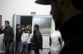 Nos vestiários antes da partida entre Internacional/RS x Corinthians, realizada esta noite no estádio do Vale, em Novo Hamburgo/RS, válida pela 18ª rodada do Campeonato Brasileiro de 2013