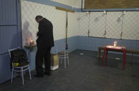 Nos vestiários antes da partida entre Internacional/RS x Corinthians, realizada esta noite no estádio do Vale, em Novo Hamburgo/RS, válida pela 18ª rodada do Campeonato Brasileiro de 2013