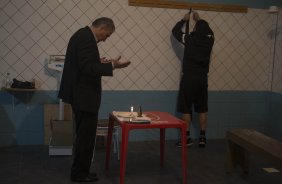 Nos vestiários antes da partida entre Internacional/RS x Corinthians, realizada esta noite no estádio do Vale, em Novo Hamburgo/RS, válida pela 18ª rodada do Campeonato Brasileiro de 2013