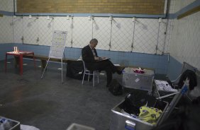 Nos vestiários antes da partida entre Internacional/RS x Corinthians, realizada esta noite no estádio do Vale, em Novo Hamburgo/RS, válida pela 18ª rodada do Campeonato Brasileiro de 2013