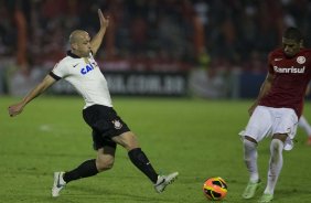 Durante a partida entre Internacional/RS x Corinthians, realizada esta noite no estádio do Vale, em Novo Hamburgo/RS, válida pela 18ª rodada do Campeonato Brasileiro de 2013