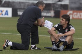 Durante o treino desta tarde no CT Joaquim Grava, no Parque Ecolgico do Tiete. O prximo jogo da equipe ser domingo, dia 08/09, contra o Nautico/PE, no estdio do Pacaembu, vlido pela 19 rodada do Campeonato Brasileiro de 2013