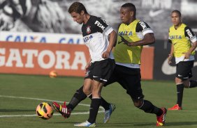 Durante o treino desta tarde no CT Joaquim Grava, no Parque Ecolgico do Tiete. O prximo jogo da equipe ser domingo, dia 08/09, contra o Nautico/PE, no estdio do Pacaembu, vlido pela 19 rodada do Campeonato Brasileiro de 2013