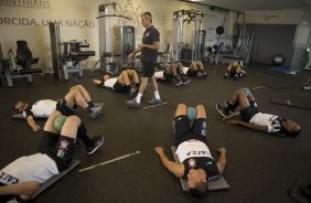 Durante o treino desta tarde no CT Joaquim Grava, no Parque Ecolgico do Tiete. O prximo jogo da equipe ser domingo, dia 08/09, contra o Nautico/PE, no estdio do Pacaembu, vlido pela 19 rodada do Campeonato Brasileiro de 2013