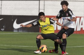 Durante o treino desta tarde no CT Joaquim Grava, no Parque Ecolgico do Tiete. O prximo jogo da equipe ser domingo, dia 08/09, contra o Nautico/PE, no estdio do Pacaembu, vlido pela 19 rodada do Campeonato Brasileiro de 2013