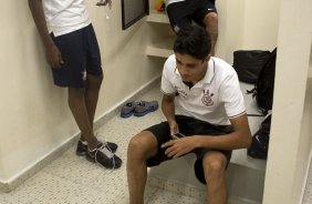 Nos vestirios antes da partida entre Corinthians x Nautico/PE, realizada esta tarde no estdio do Pacaembu, vlida pela 19 rodada do Campeonato Brasileiro de 2013