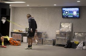 Nos vestiários antes da partida entre Botafogo x Corinthians, realizada esta noite no estádio do Maracanã, válida pela 20ª rodada do Campeonato Brasileiro de 2013