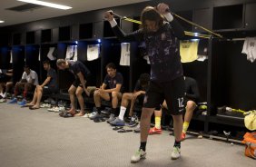 Nos vestiários antes da partida entre Botafogo x Corinthians, realizada esta noite no estádio do Maracanã, válida pela 20ª rodada do Campeonato Brasileiro de 2013
