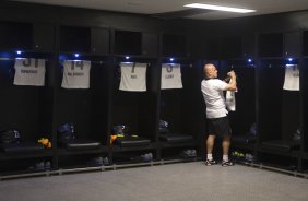 Nos vestiários antes da partida entre Botafogo x Corinthians, realizada esta noite no estádio do Maracanã, válida pela 20ª rodada do Campeonato Brasileiro de 2013