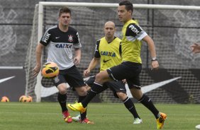 Durante o treino desta manh no CT Joaquim Grava, no Parque Ecolgico do Tiete. O prximo jogo da equipe ser amanh, domingo, dia 06/10, contra o Atltico-MG, no estdio Independncia, vlido pela 26 rodada do Campeonato Brasileiro de 2013