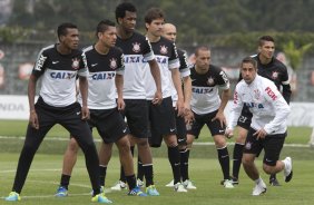 Durante o treino desta manhã no CT Joaquim Grava, no Parque Ecológico do Tiete. O próximo jogo da equipe será amanhã, domingo, dia 06/10, contra o Atlético-MG, no estádio Independência, válido pela 26ª rodada do Campeonato Brasileiro de 2013