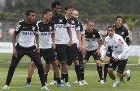 Durante o treino desta manh no CT Joaquim Grava, no Parque Ecolgico do Tiete. O prximo jogo da equipe ser amanh, domingo, dia 06/10, contra o Atltico-MG, no estdio Independncia, vlido pela 26 rodada do Campeonato Brasileiro de 2013