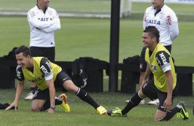 Durante o treino desta manhã no CT Joaquim Grava, no Parque Ecológico do Tiete. O próximo jogo da equipe será amanhã, domingo, dia 06/10, contra o Atlético-MG, no estádio Independência, válido pela 26ª rodada do Campeonato Brasileiro de 2013
