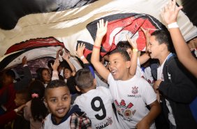 Corinthians recebe menores carentes para a festa do dia das crianças no ginásio Bernardão no Parque São Jorge. 07 de Outubro de 2013, São Paulo, São Paulo, Brasil