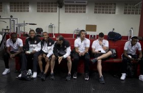Nos vestiários antes da partida entre Corinthians x Atlético-PR, realizada esta noite no estádio Estádio Romildo Vitor Gomes Ferreira, em Mogi Mirim, válida pela 27ª rodada do Campeonato Brasileiro de 2013