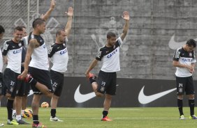 Durante o treino desta manh no CT Joaquim Grava, no Parque Ecolgico do Tiete. O prximo jogo da equipe ser amanh, domingo, dia 13/10, contra o So Paulo, no estdio do Morumbi, vlido pela 28 rodada do Campeonato Brasileiro de 2013