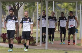 Durante o treino desta manh no CT Joaquim Grava, no Parque Ecolgico do Tiete. O prximo jogo da equipe ser amanh, domingo, dia 13/10, contra o So Paulo, no estdio do Morumbi, vlido pela 28 rodada do Campeonato Brasileiro de 2013