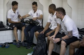 Nos vestiários antes da partida entre São Paulo x Corinthians, realizada esta tarde no estádio do Morumbi, válida pela 28ª rodada do Campeonato Brasileiro de 2013