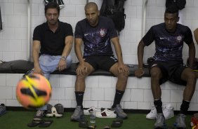 Nos vestiários antes da partida entre São Paulo x Corinthians, realizada esta tarde no estádio do Morumbi, válida pela 28ª rodada do Campeonato Brasileiro de 2013