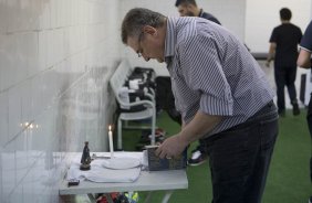 Nos vestiários antes da partida entre São Paulo x Corinthians, realizada esta tarde no estádio do Morumbi, válida pela 28ª rodada do Campeonato Brasileiro de 2013