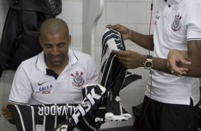 Nos vestiários antes da partida entre São Paulo x Corinthians, realizada esta tarde no estádio do Morumbi, válida pela 28ª rodada do Campeonato Brasileiro de 2013