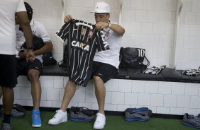 Nos vestiários antes da partida entre São Paulo x Corinthians, realizada esta tarde no estádio do Morumbi, válida pela 28ª rodada do Campeonato Brasileiro de 2013