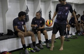 Nos vestiários antes da partida entre São Paulo x Corinthians, realizada esta tarde no estádio do Morumbi, válida pela 28ª rodada do Campeonato Brasileiro de 2013