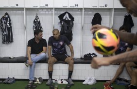 Nos vestiários antes da partida entre São Paulo x Corinthians, realizada esta tarde no estádio do Morumbi, válida pela 28ª rodada do Campeonato Brasileiro de 2013
