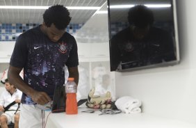Nos vestirios antes da partida entre Grmio x Corinthians, realizada esta noite na Arena Grmio, em Porto Alegre, jogo da volta vlido pelas quartas de final da Copa do Brasil de 2013