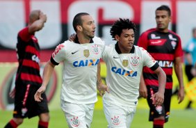 Guilherme do Corinthians comemora gol contra a equipe do Vitoria durante partida vlida pelo campeonato Brasileiro 2013