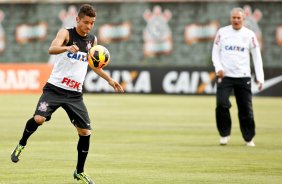 Diego Macedo do Corinthians durante treino realizado no CT Joaquim Grava(