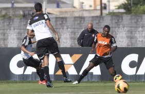 Durante o treino desta tarde no CT Joaquim Grava, no Parque Ecolgico do Tiete. O prximo jogo da equipe ser domingo, dia 17/11, contra o Vasco/RJ, no estdio do Pacaembu, vlido pela 35 rodada do Campeonato Brasileiro de 2013